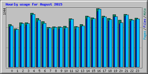 Hourly usage for August 2015