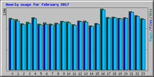 Hourly usage for February 2017